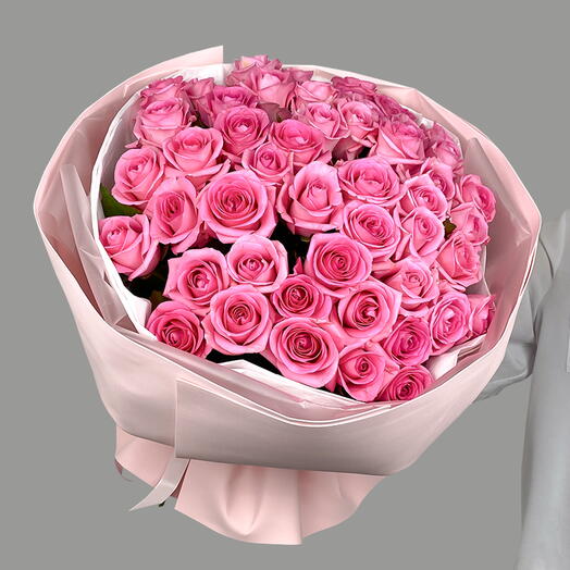 Bouquet of 49 pink roses