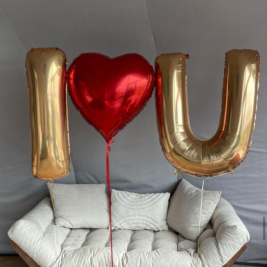 Шары с сердцем I♥️U Признание в любви