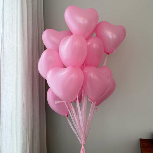 Розовые сердца 15 шт