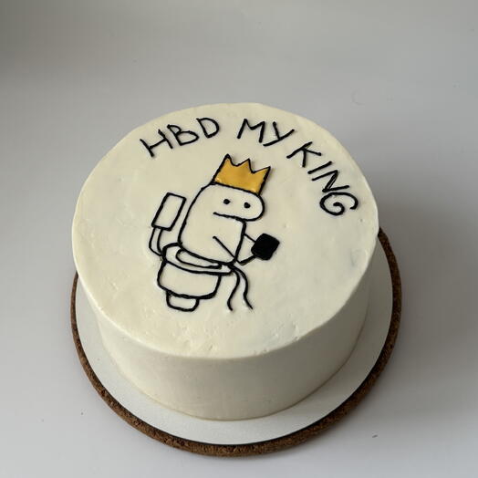 Торт 1 кг для мужчины/любимого/парня на день рождение с юмором HBD MY KING