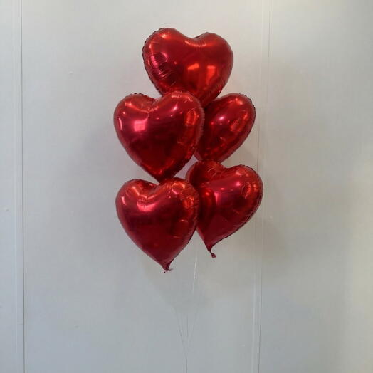 Набор шаров сердца  5 шт