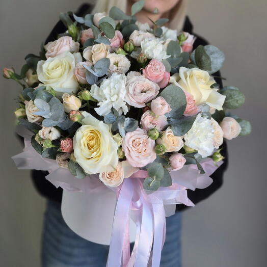 Цветы в коробке Вау 💜💜💜