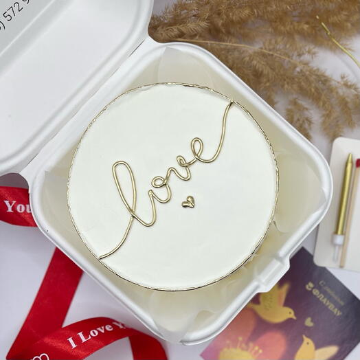Бенто торт с золотой надписью "LOVE", для парня, для девушки 700гр