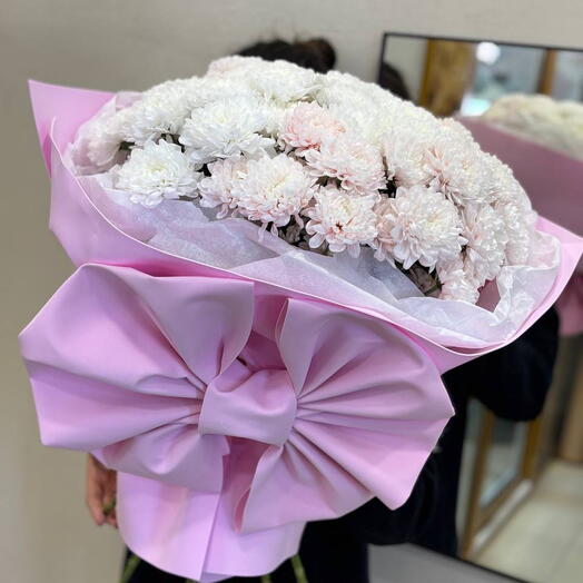 Букет зефирка из пышных хризантем 💗