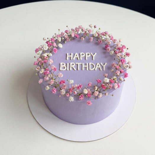 Торт с цветами «Happy Birthday»