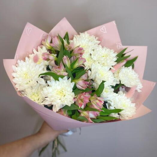 Бело-розовый букет