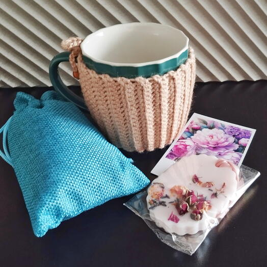 Набор подарочный с кружкой бирюзовый