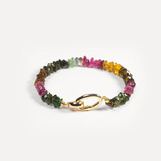 Браслет Инжир Турмалин микс 14K 21 см (BRA1165)