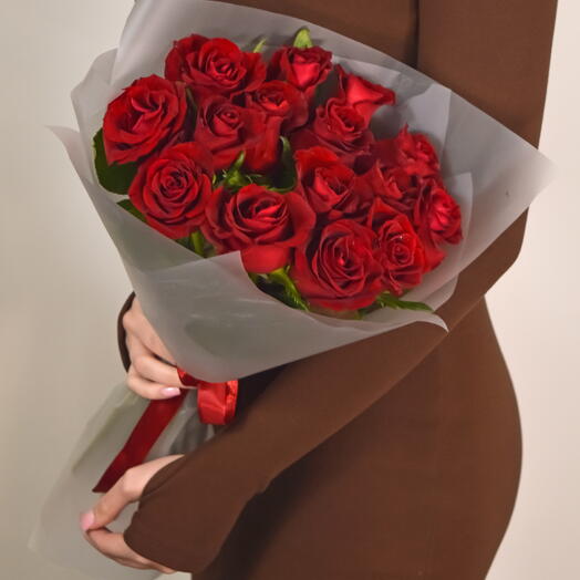 Розы красныее, 15 шт, Ever Red, Кения, 40 см