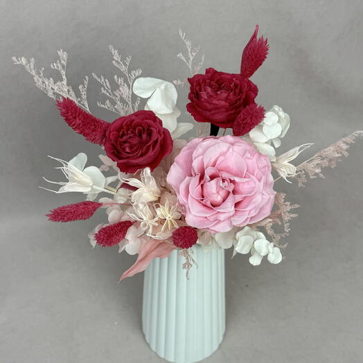 Стабилизированные цветы в вазе🌸