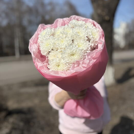 3 беленькие хризантемы