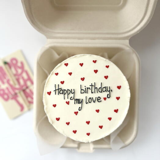 Бенто-торт с надписью «Happy birthday my love