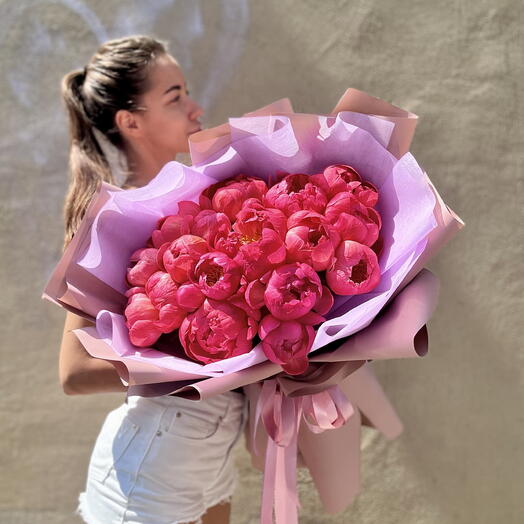 Пионы Coral Charm 39 шт, коралловые пионы в упаковке