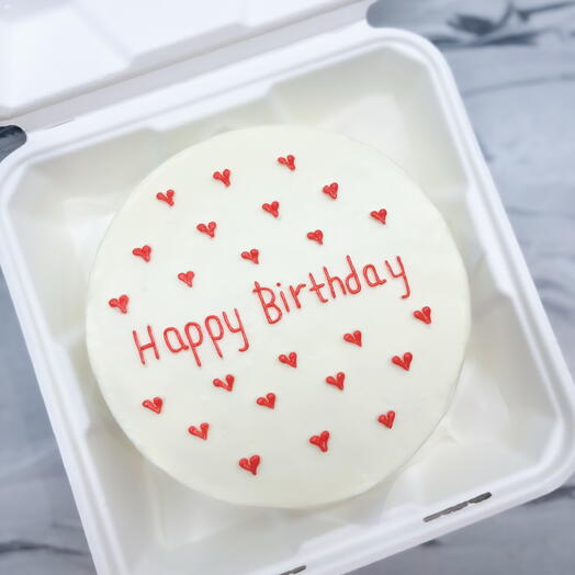 Бенто тортик Happy birthday с сердечками