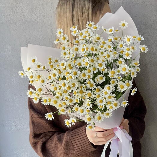 Мини букет сезонных ромашек