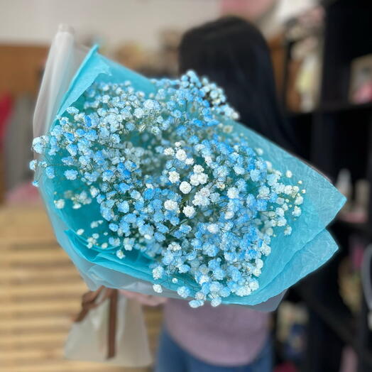 Голубой букет из гипсофил 🦋