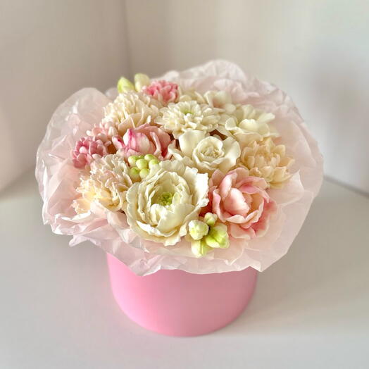 БУКЕТ В ШЛЯПНОЙ КОРОБКЕ ИЗ ПТИЧЬЕГО МОЛОКА💐💕
