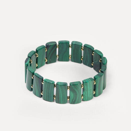 Браслет Кедр Малахит 14K 19 см (BRA1143)