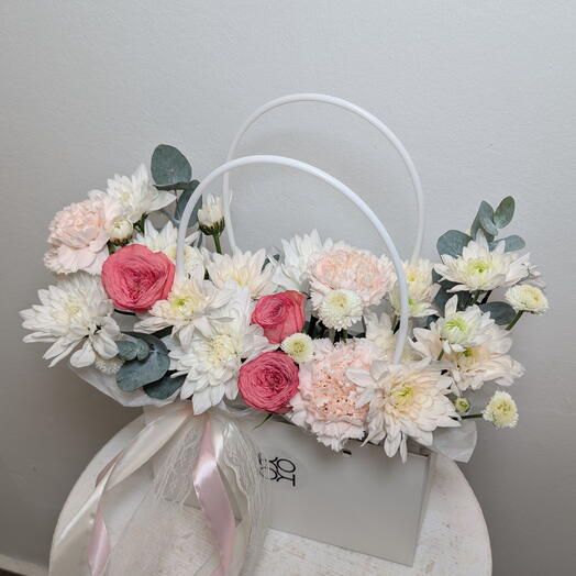Сумочка большая с хризантемой и розами