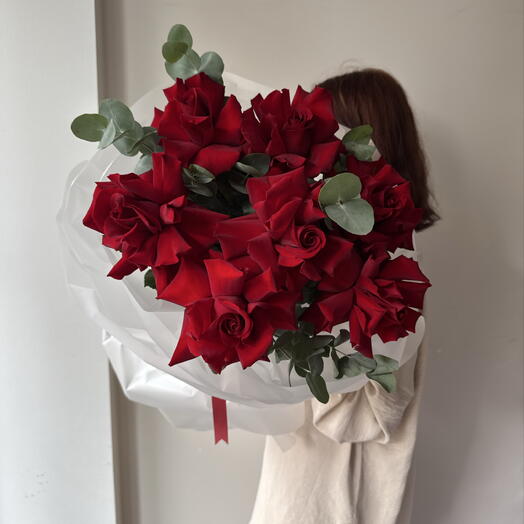 Красные ажурные розы 7шт