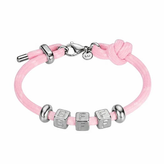 Розовый браслет LU CORD PINK [BFF] для лучшей подруги