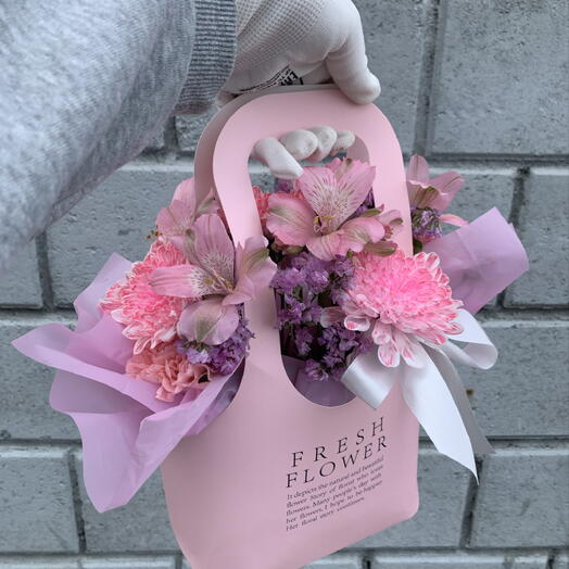 Сумочка с Альстромерией и Статицей 💖Акция