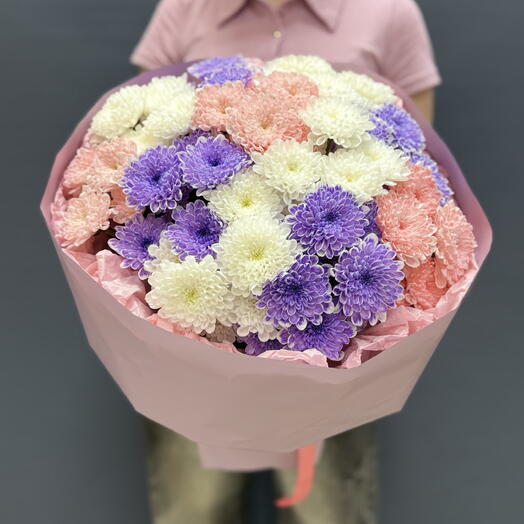 💜Букет хризантем Леди Лаванда 💜