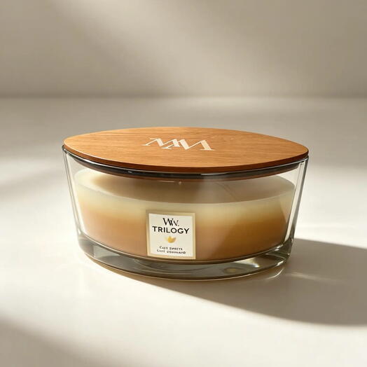 Ароматическая свеча WoodWick Кофейные сладости, эллипс тройная 453 гр
