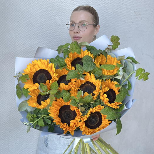 Подсолнухи с малиной 🧡