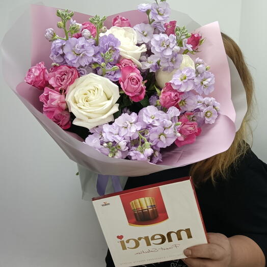 Набор букет с конфетами Merci