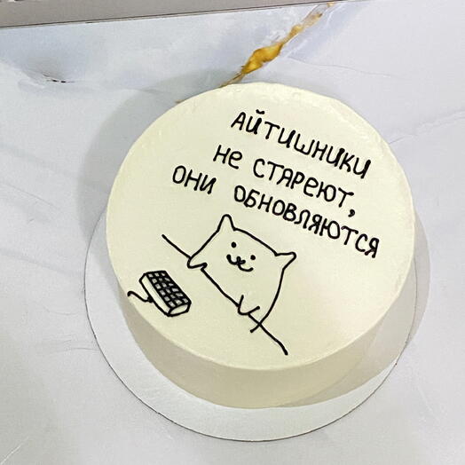 Торт 1,5кг «Айтишники не стареют, они обновляются»