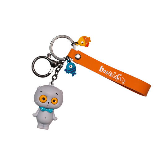 Брелок Кот Басик с подвесами Рыбки 5,5 см, Игрушка для детей