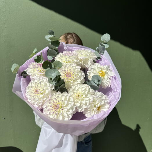 Букет с георгинами,букет осенний