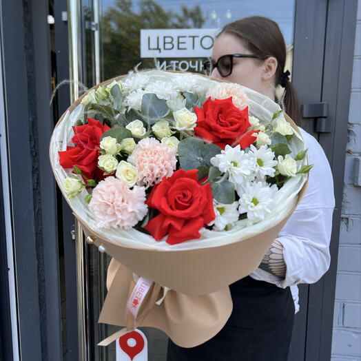 Букет микс с вывернутыми разами