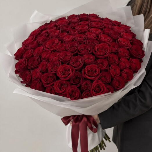 Роскошный букет из 101 красной розы 🌹