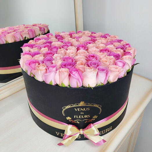 Микс из розовых роз - 101 шт