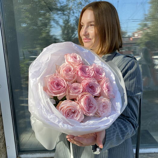 Моно букет Пионовидные розы Пинк охара