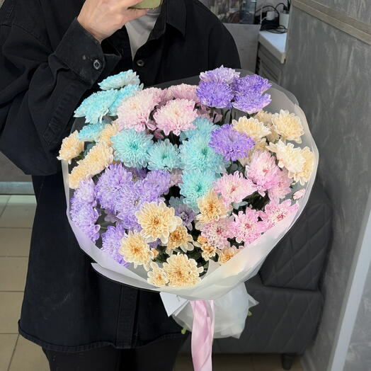 Монобукет из кустовой хризантемы от XOFLOWERS
