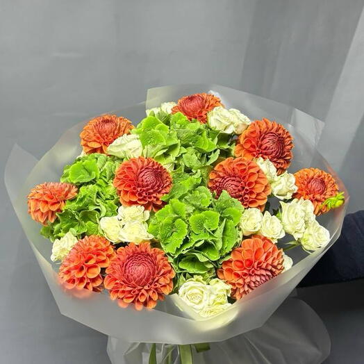 Георгины, кустовая Роза, Гортензия