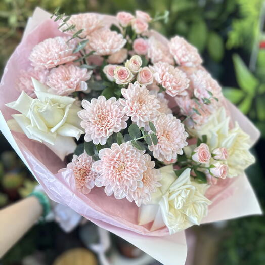 Розовый зефирный букет 💐 доставка цветов в Братске 💐🌹