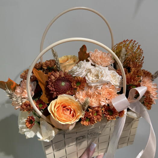 Сумка из хризантемы и роз 🧡