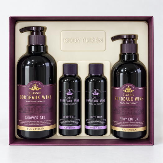 Gift Body Care Set with Bordeaux Wine Welcos Body Phren Classic Bordeaux Wine Body Set