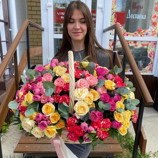 Basket of shrub roses