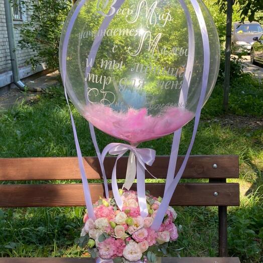 Bubble ball with flower arrangement