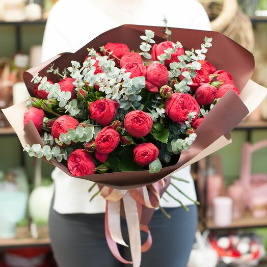 Bouquet of flowers Peony-shaped roses