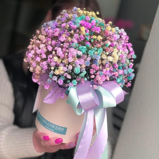 Радужная гипсофила в композиция 💕