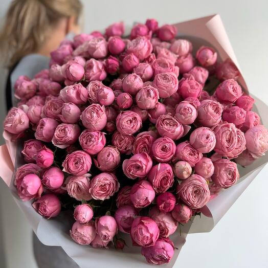 Premium bouquet of 25 Peony roses Sylvia Pink
