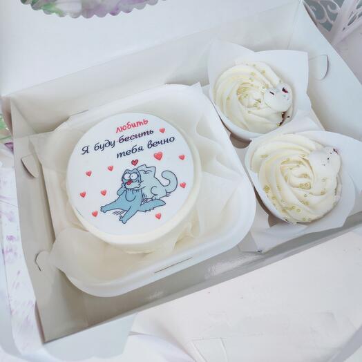 A set of Bento cake and cupcakes as a gift