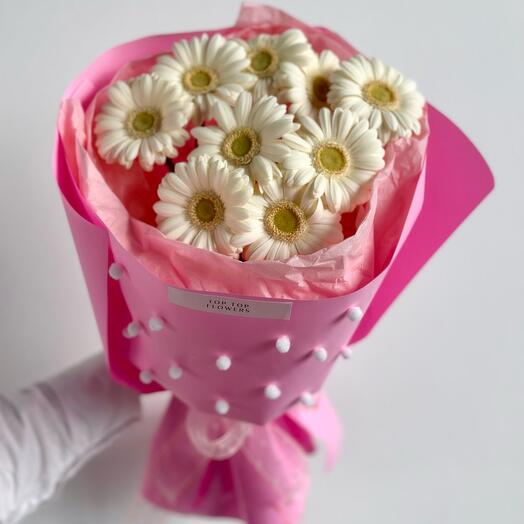 Букет гербер Fluffy white