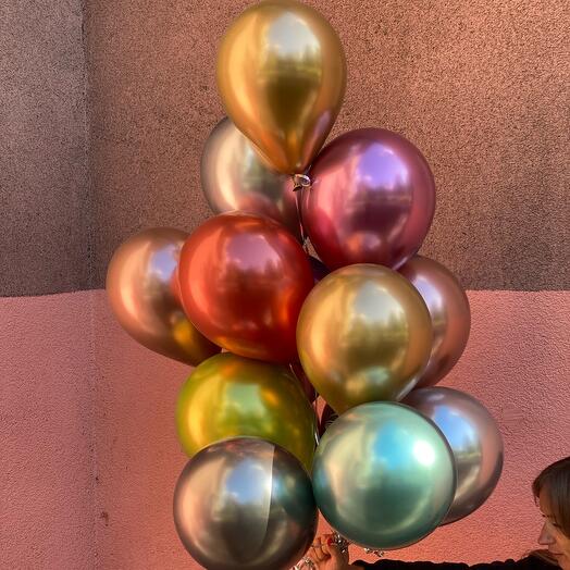 15 mirror balloons with helium